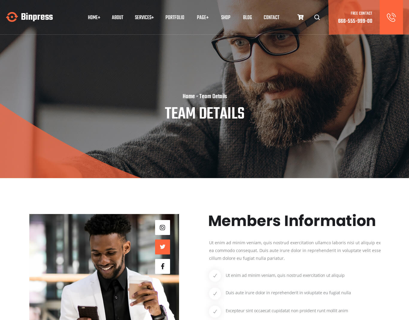 Team Details Page